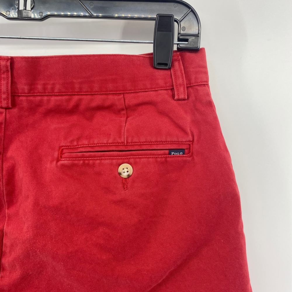 Polo Ralph Lauren Shorts Men 30 Red Chino Cotton Twill Preppy Classic Flat Front - Picture 5 of 9